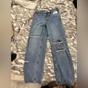 Tiger Mist Blue Distressed Boyfriend Jeans